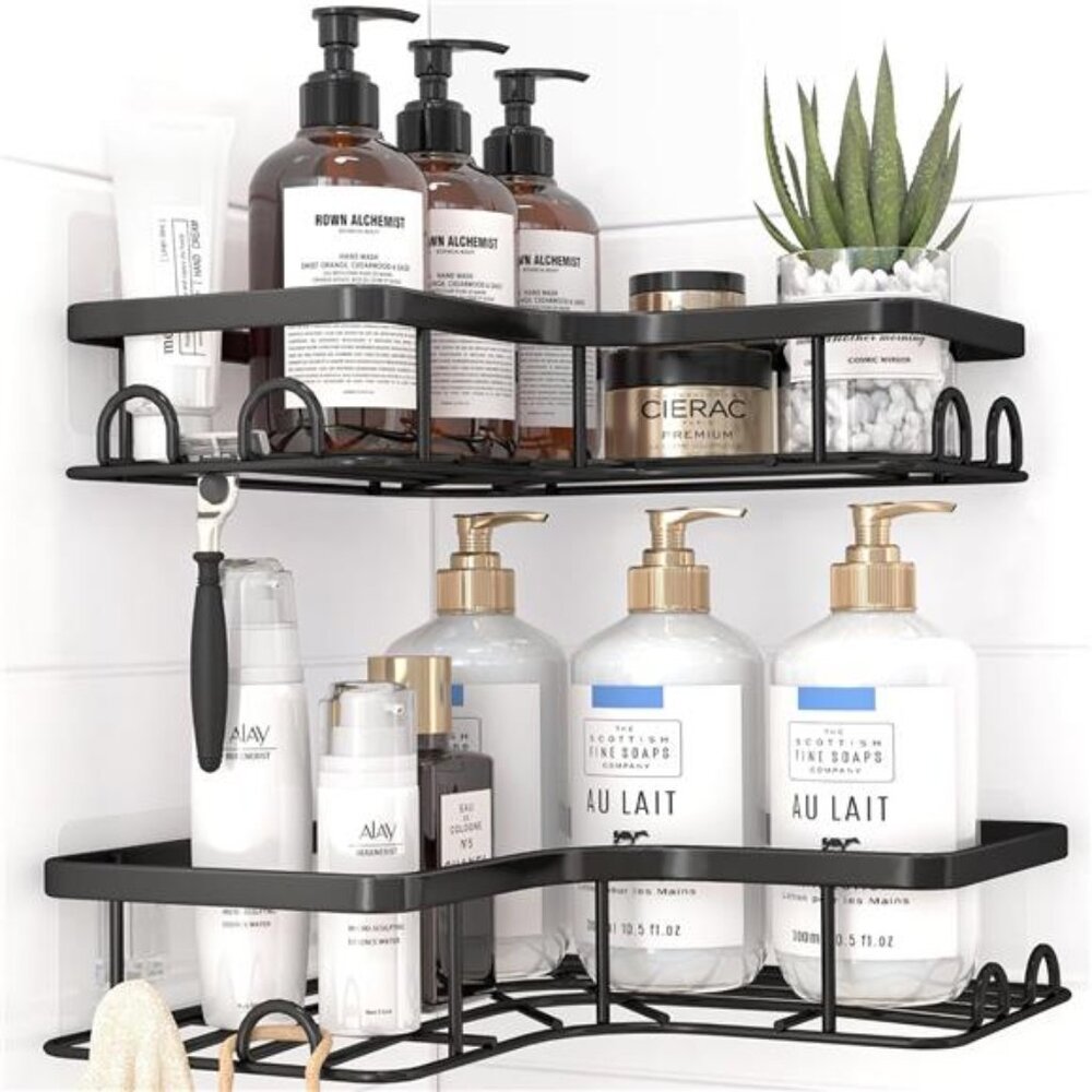 Corner Shower Caddy - 2 Pack, Adhesive Shower Organizers, Rustproof Stainless